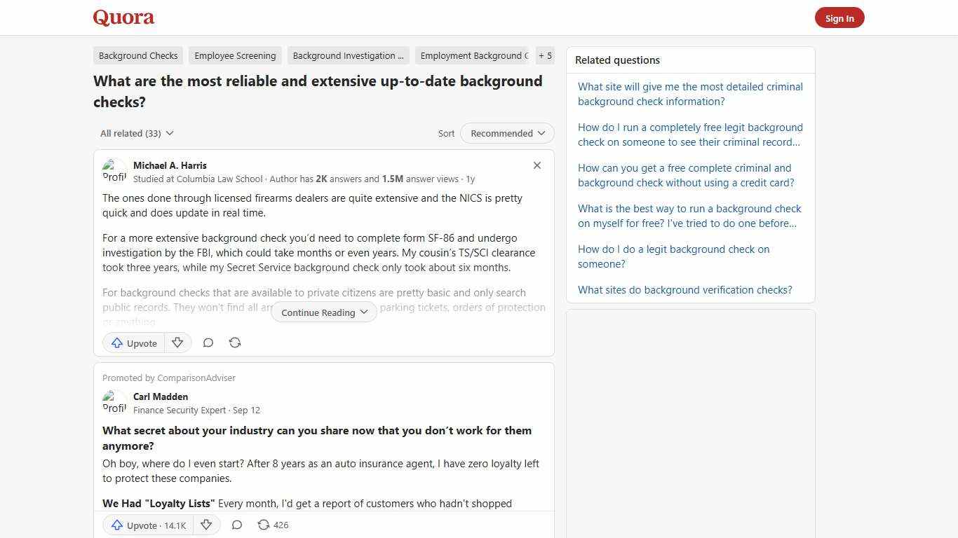 What are the most reliable and extensive up-to-date background checks? - Quora